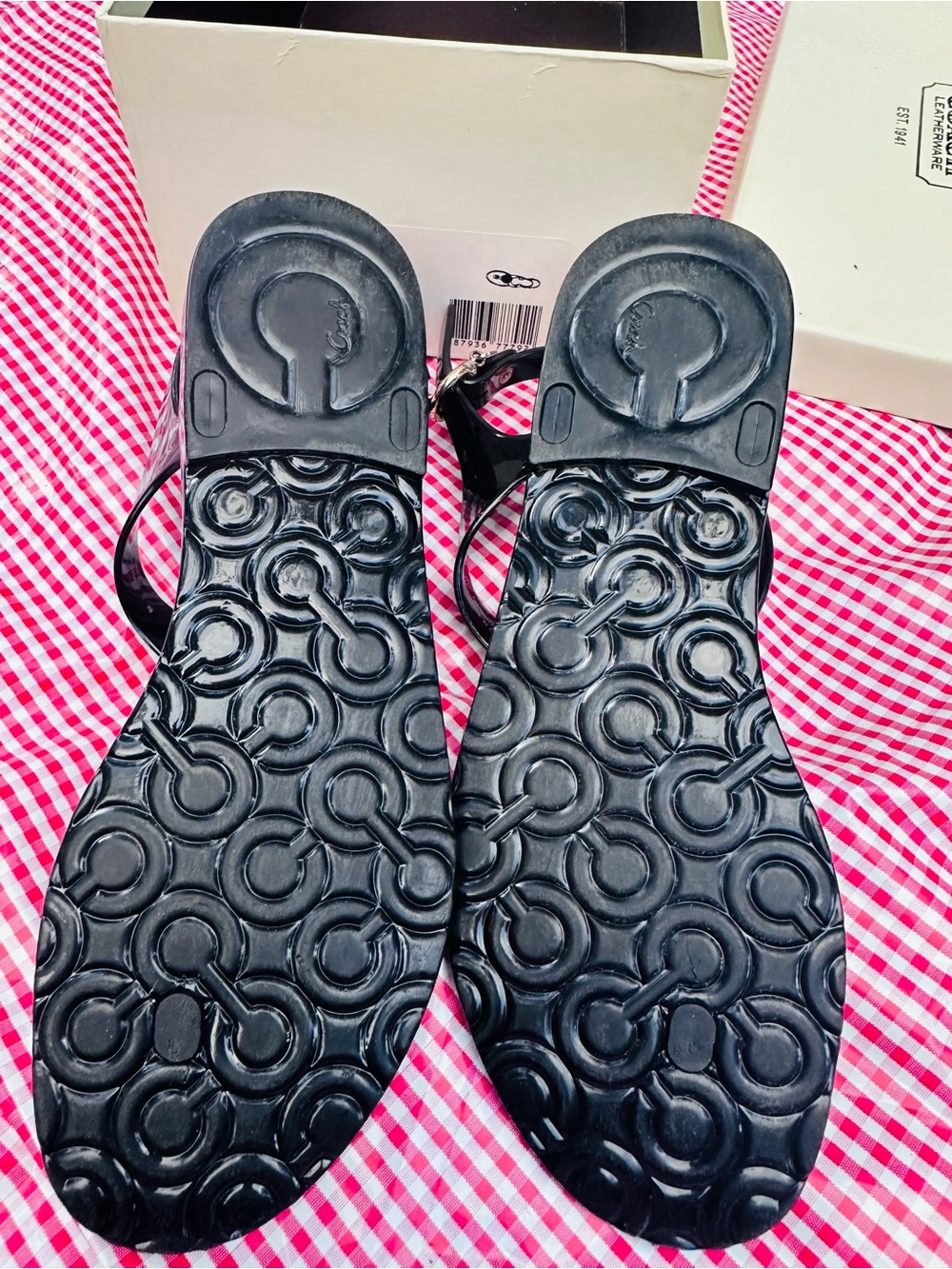 Coach Hilda Jelly Women’s Black Sandals size : 9 used in Box